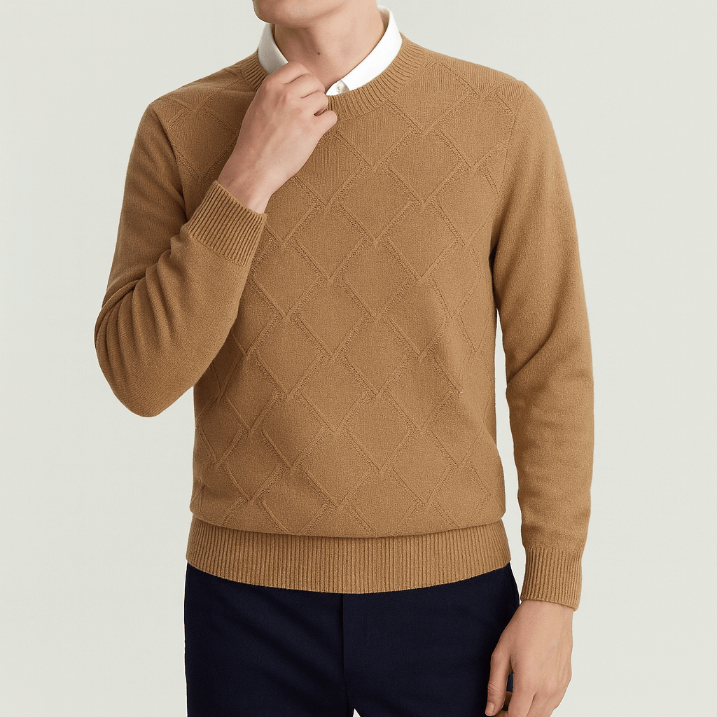 Soviska | Miękki sweter z geometrycznym wzorem