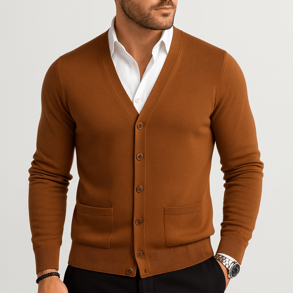 Soviska | Miękki, swobodny kardigan z dekoltem w serek i eleganckimi guzikami