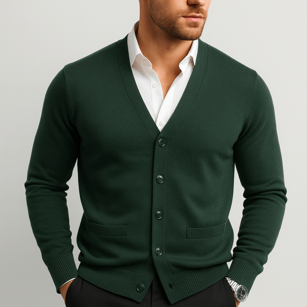 Soviska | Miękki, swobodny kardigan z dekoltem w serek i eleganckimi guzikami