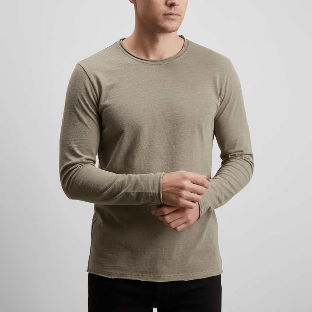 Soviska | Minimalistyczna bluzka z długim rękawem i okrągłym dekoltem