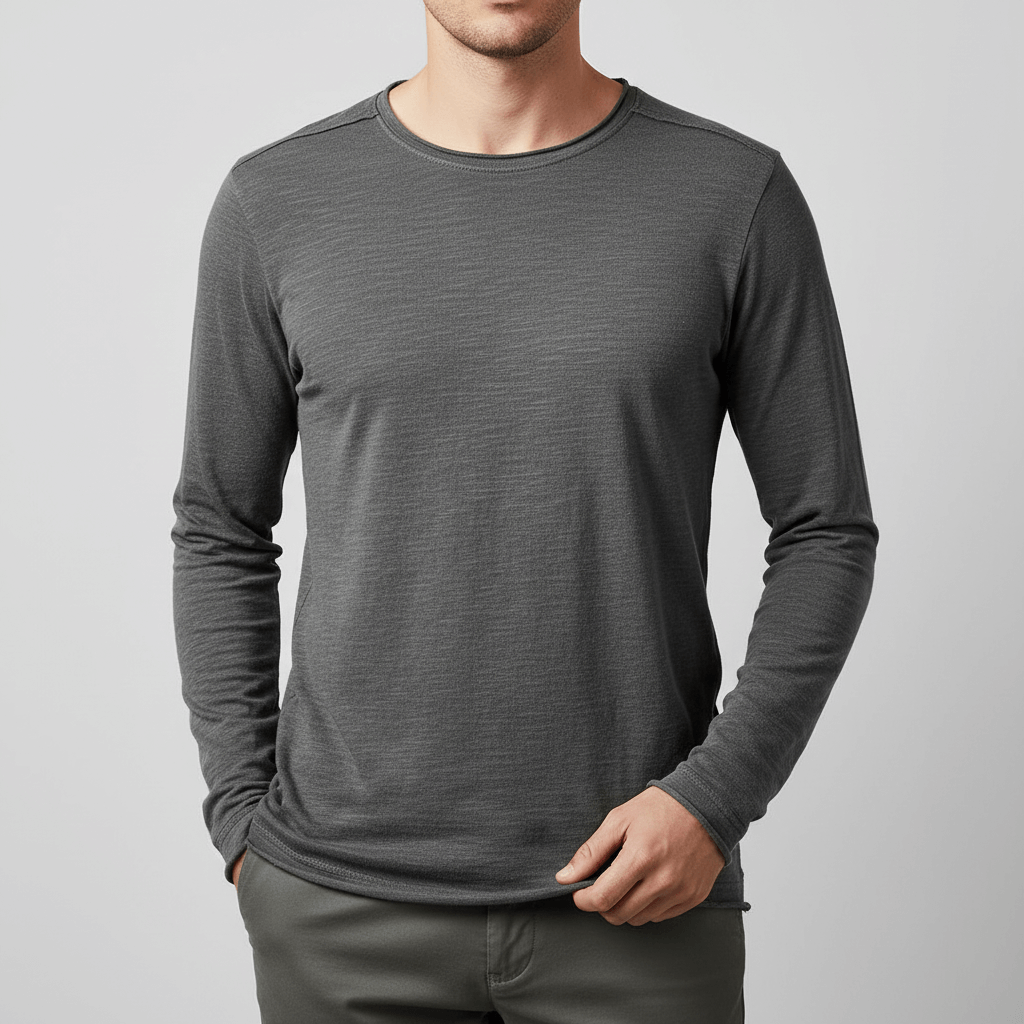 Soviska | Minimalistyczna bluzka z długim rękawem i okrągłym dekoltem