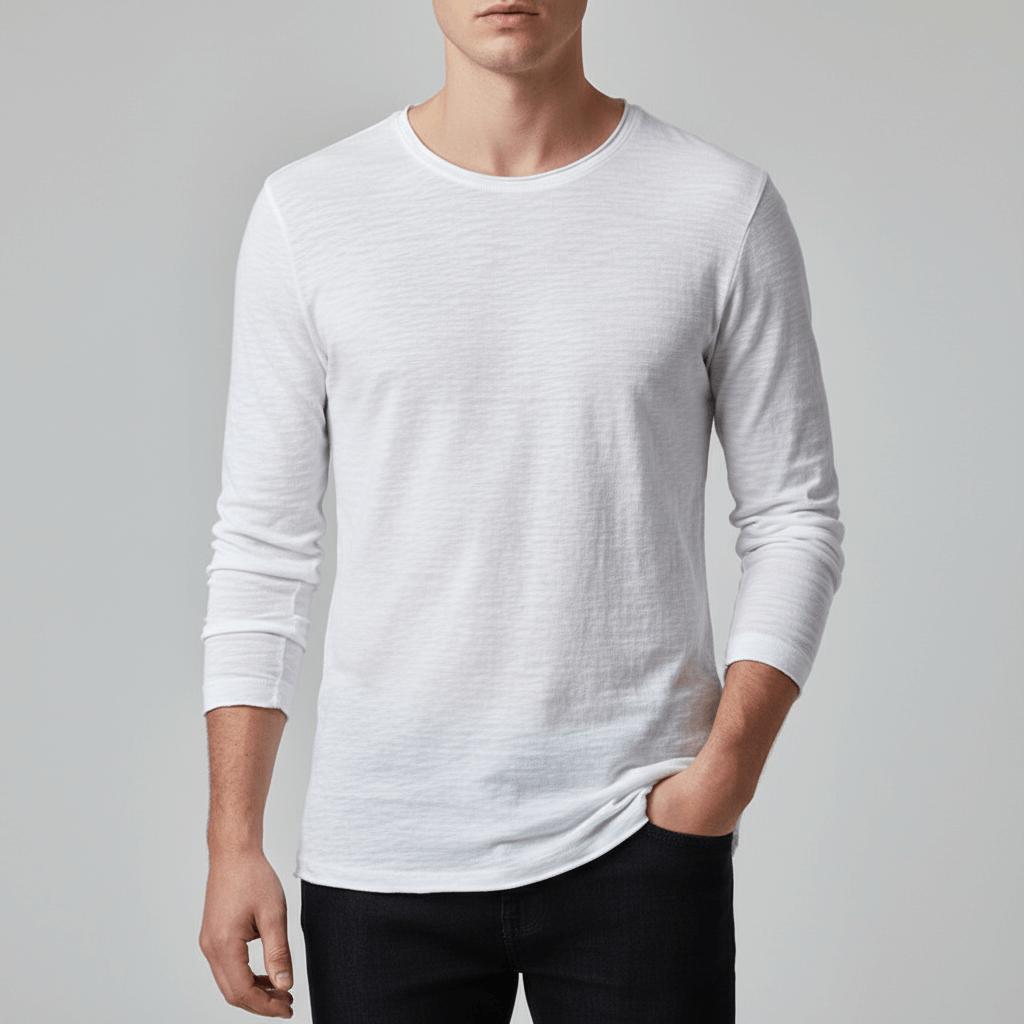 Soviska | Minimalistyczna bluzka z długim rękawem i okrągłym dekoltem