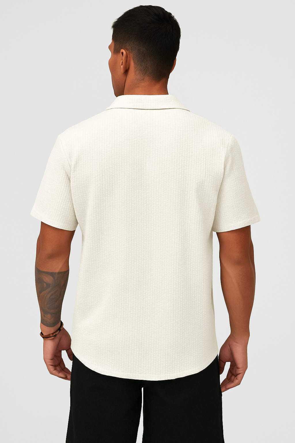 Soviska | Monochromatyczna bawełniana koszula z krótkim rękawem