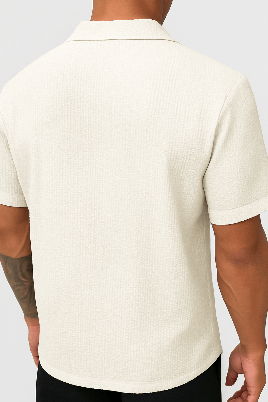 Soviska | Monochromatyczna bawełniana koszula z krótkim rękawem