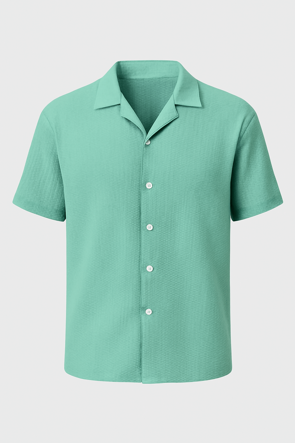 Soviska | Monochromatyczna bawełniana koszula z krótkim rękawem