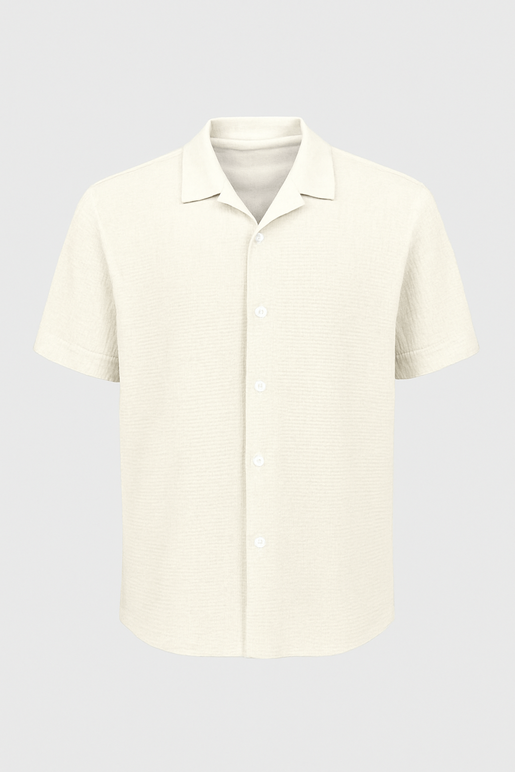 Soviska | Monochromatyczna bawełniana koszula z krótkim rękawem