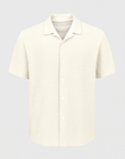Soviska | Monochromatyczna bawełniana koszula z krótkim rękawem
