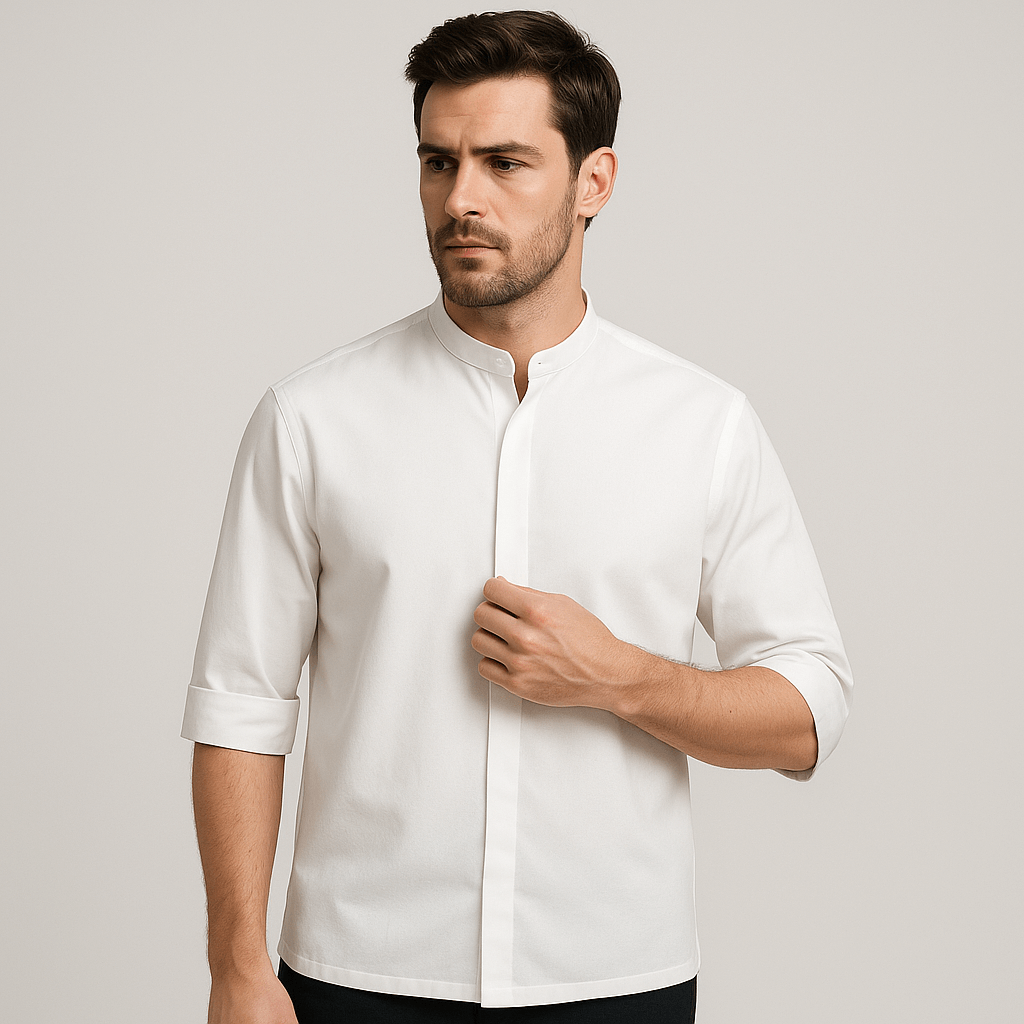Soviska | Nowoczesna koszula z kołnierzem stójką