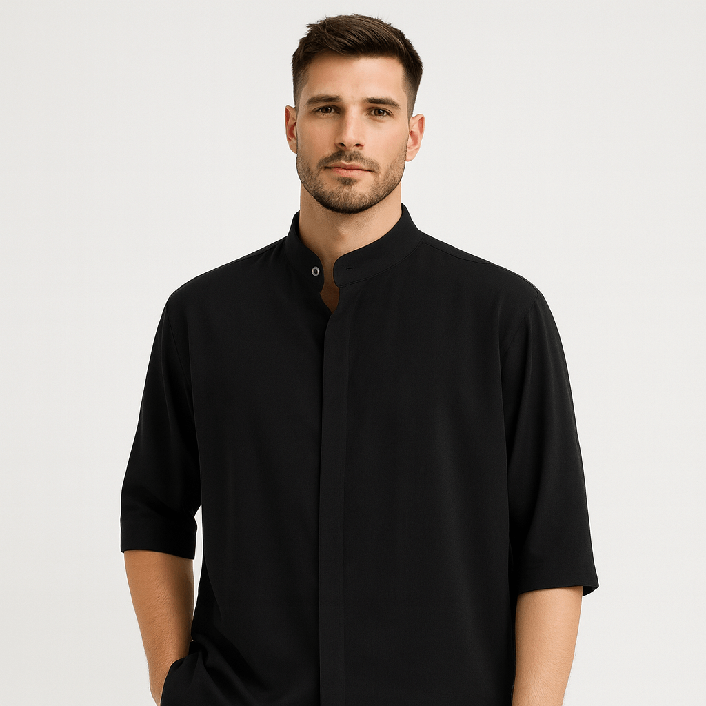 Soviska | Nowoczesna koszula z kołnierzem stójką