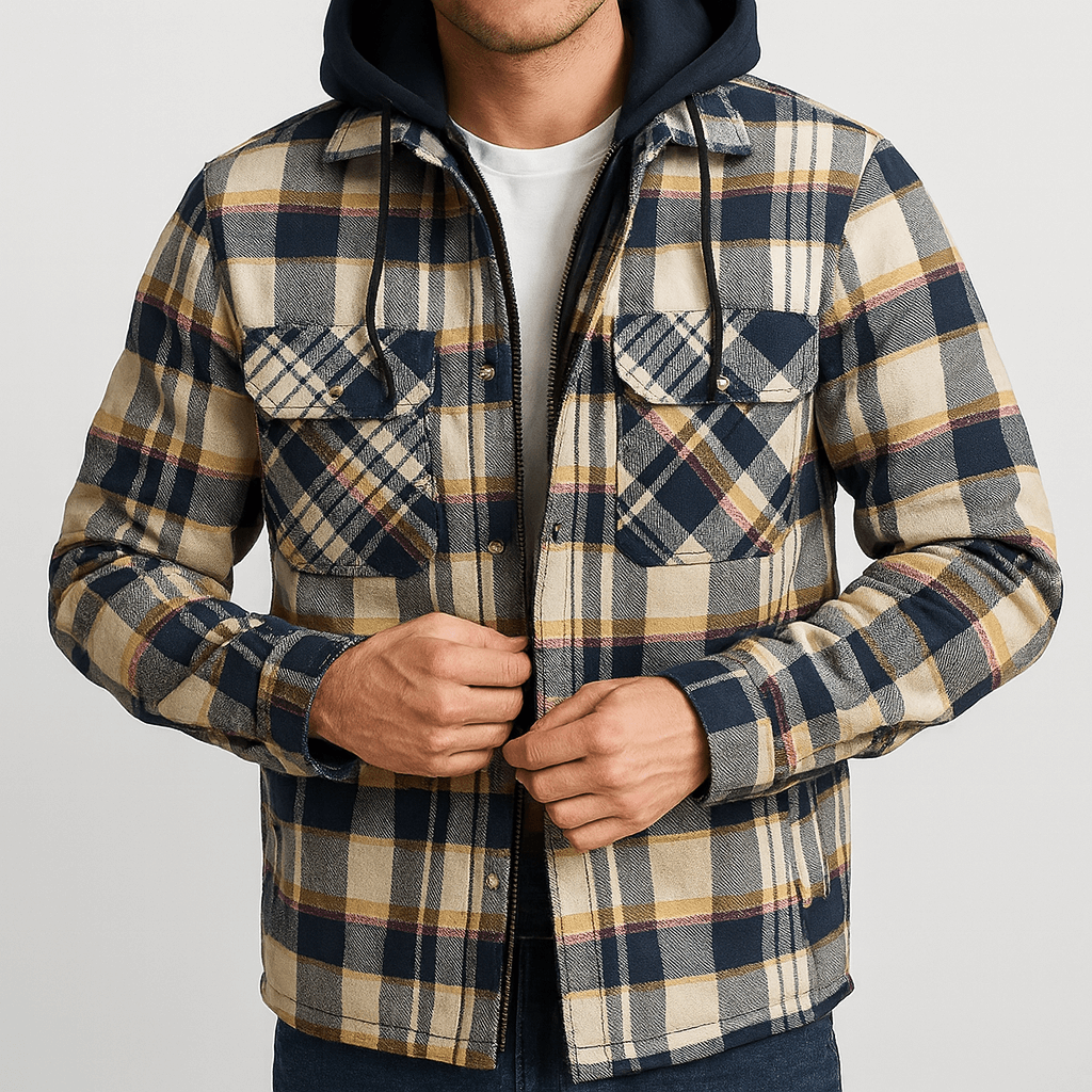 Soviska | Ocieplana flanelowa kurtka z kapturem