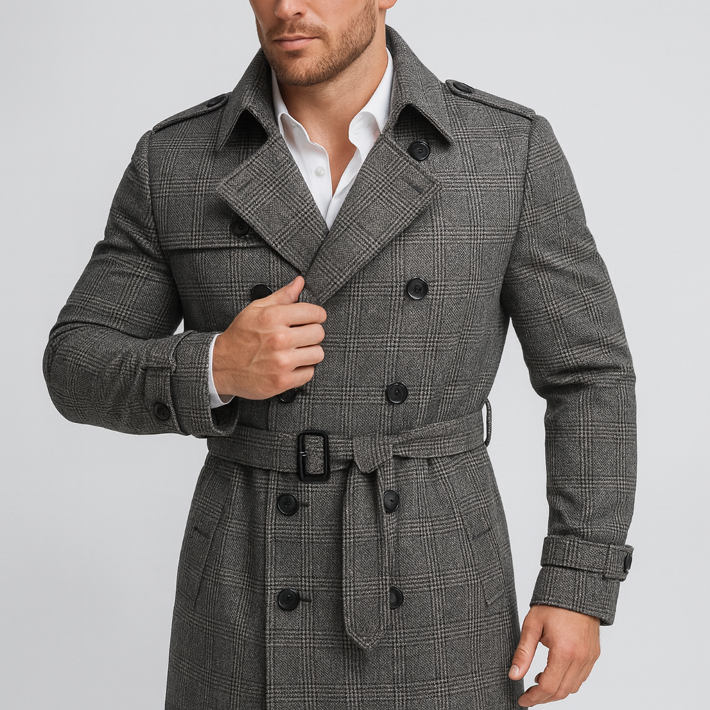 Soviska | Ocieplany trencz w kratę