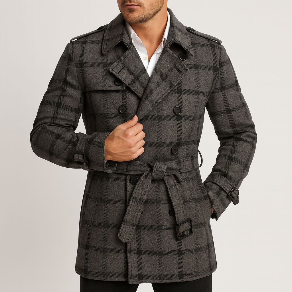 Soviska | Ocieplany trencz w kratę