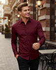 Soviska | Oddychająca koszula slim fit z długim rękawem