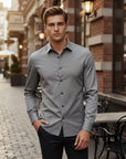Soviska | Oddychająca koszula slim fit z długim rękawem