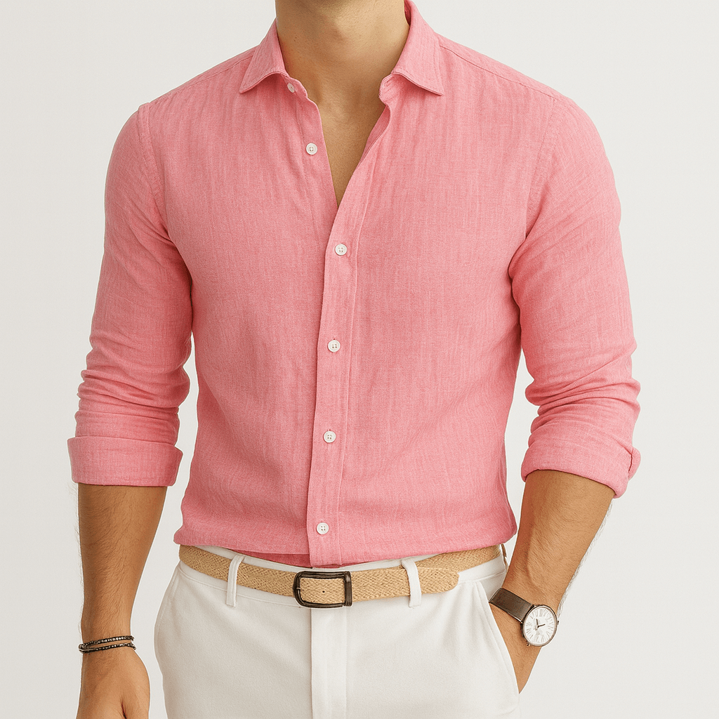 Soviska | Oddychająca lniana koszula z długim rękawem