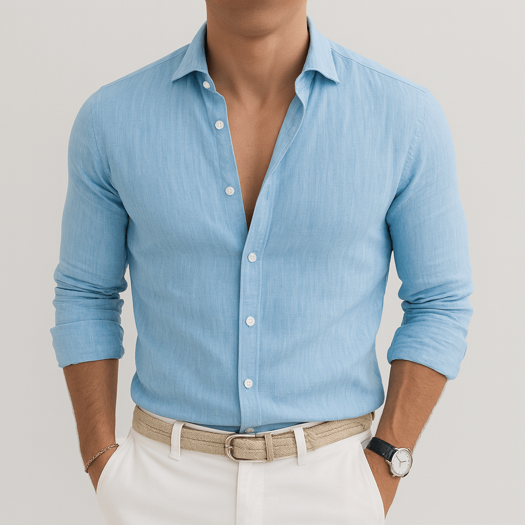 Soviska | Oddychająca lniana koszula z długim rękawem