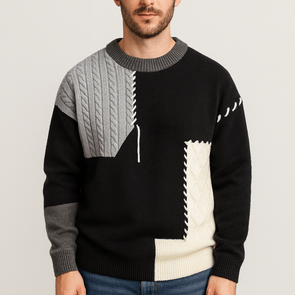 Soviska | Patchworkowy akrylowy sweter