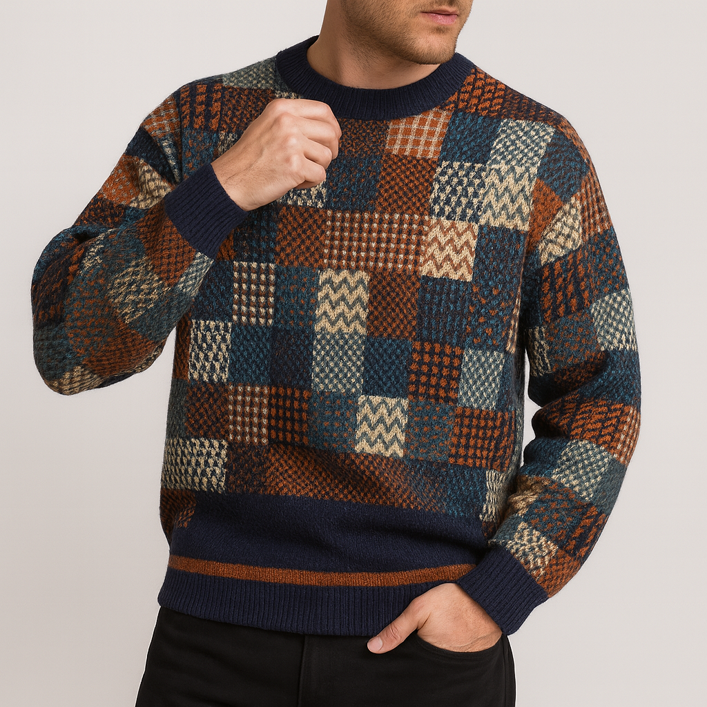 Soviska | Patchworkowy sweter z wełny