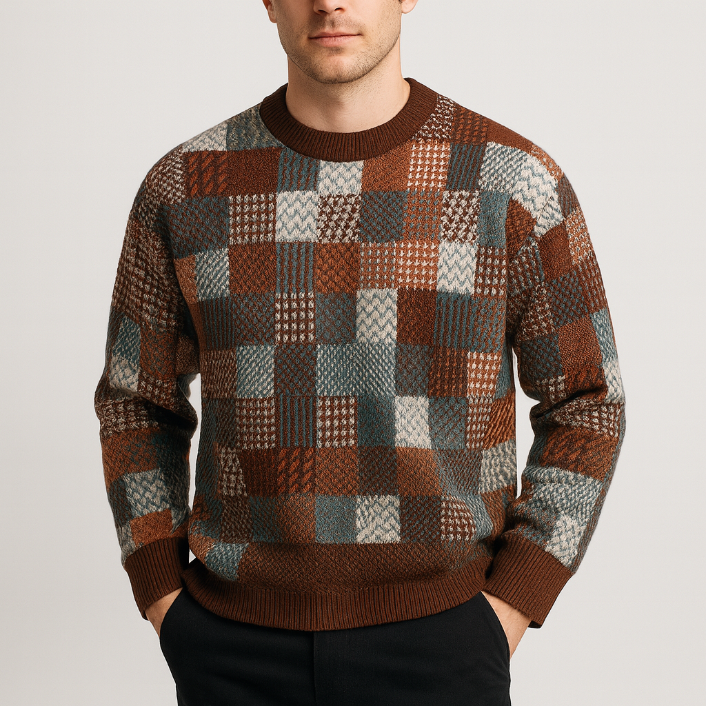 Soviska | Patchworkowy sweter z wełny