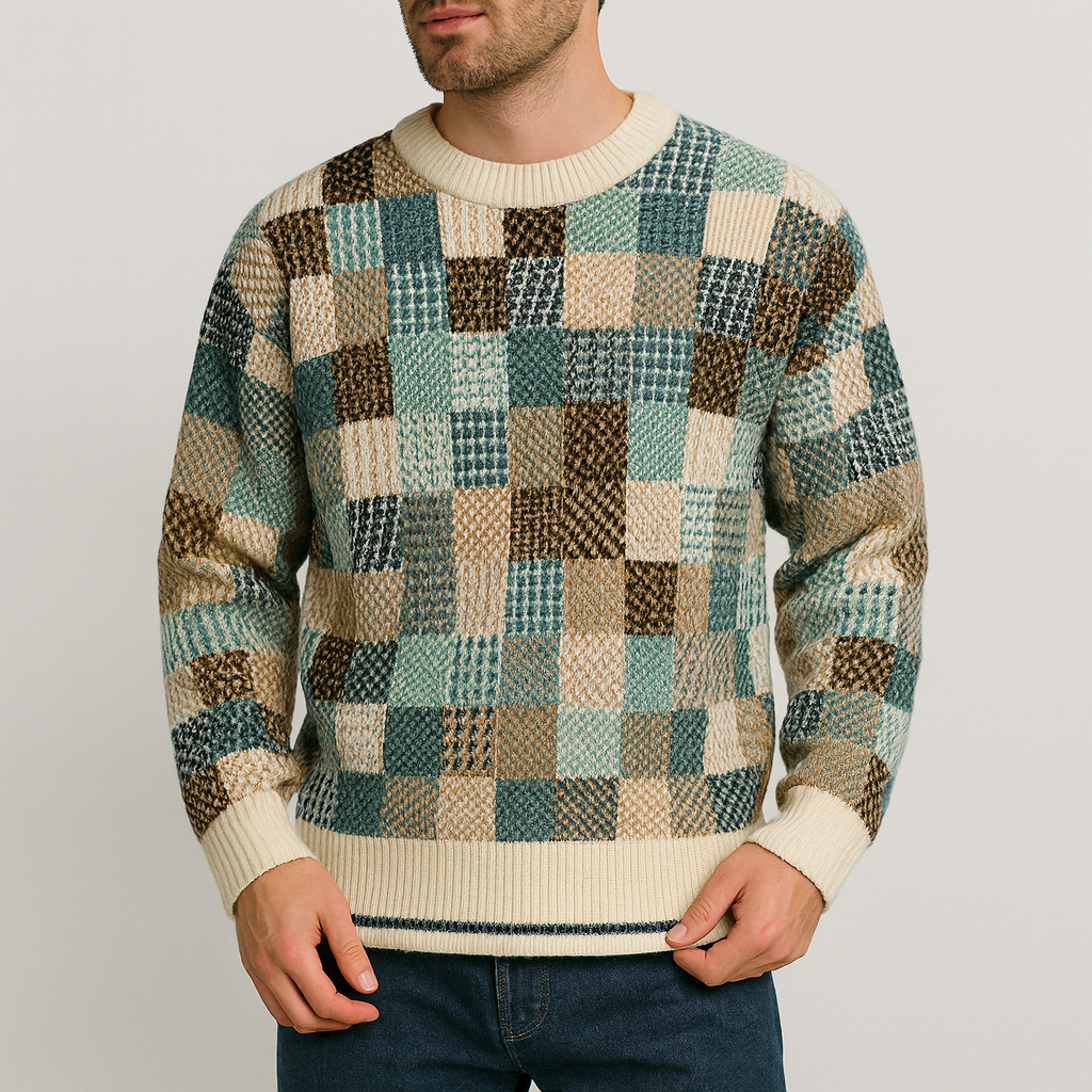 Soviska | Patchworkowy sweter z wełny