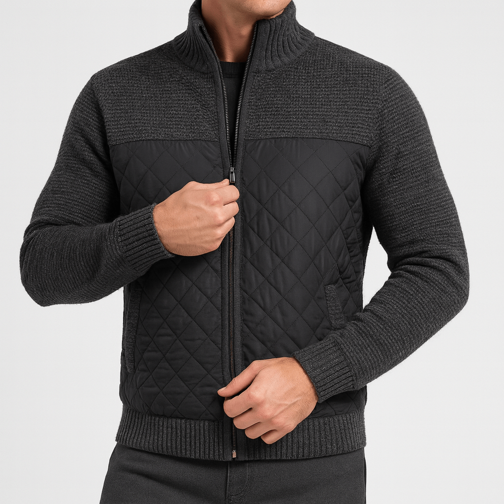 Soviska | Pikowana bluza z dzianinowymi rękawami