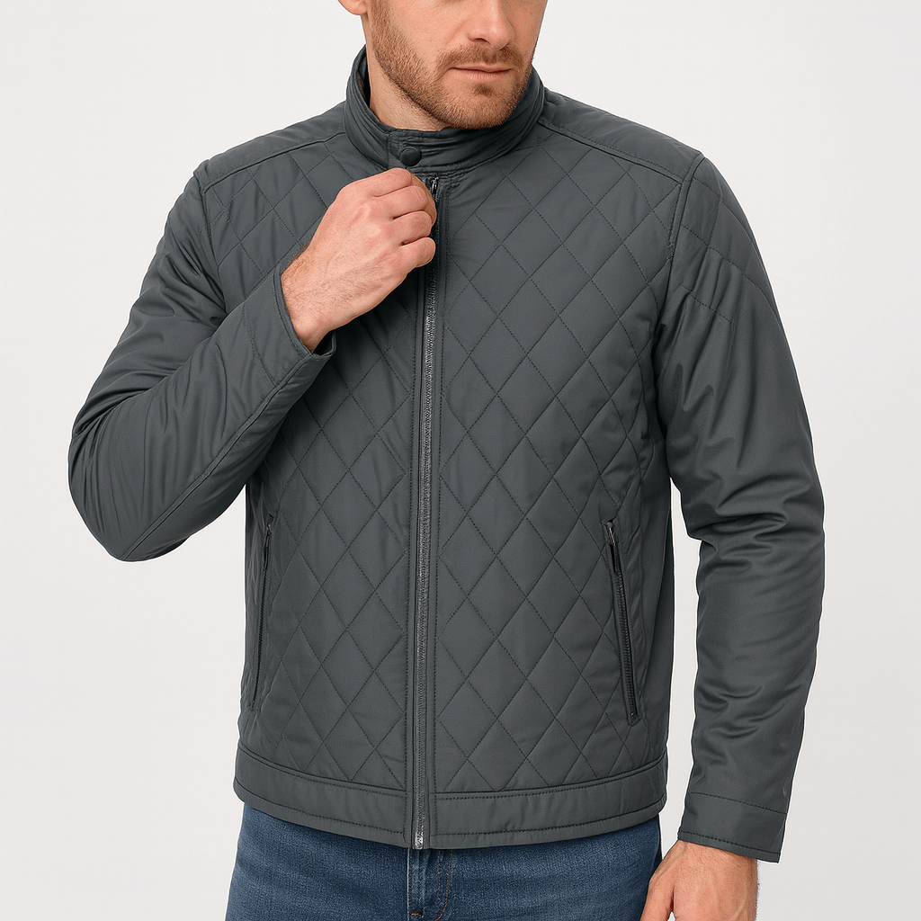 Soviska | Pikowana ocieplana kurtka z wysokim kołnierzem