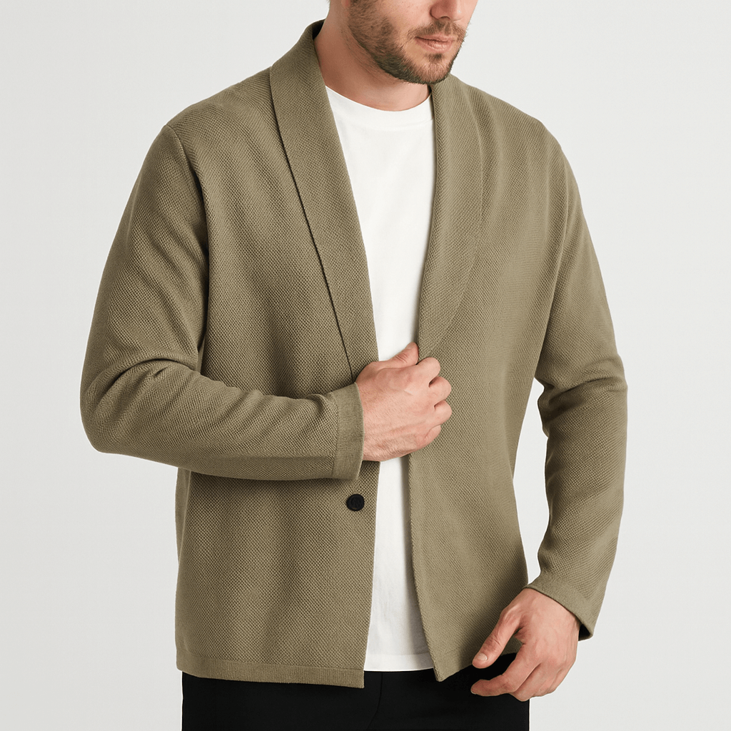 Soviska | Przytulny dzianinowy kardigan z kołnierzem szalowym