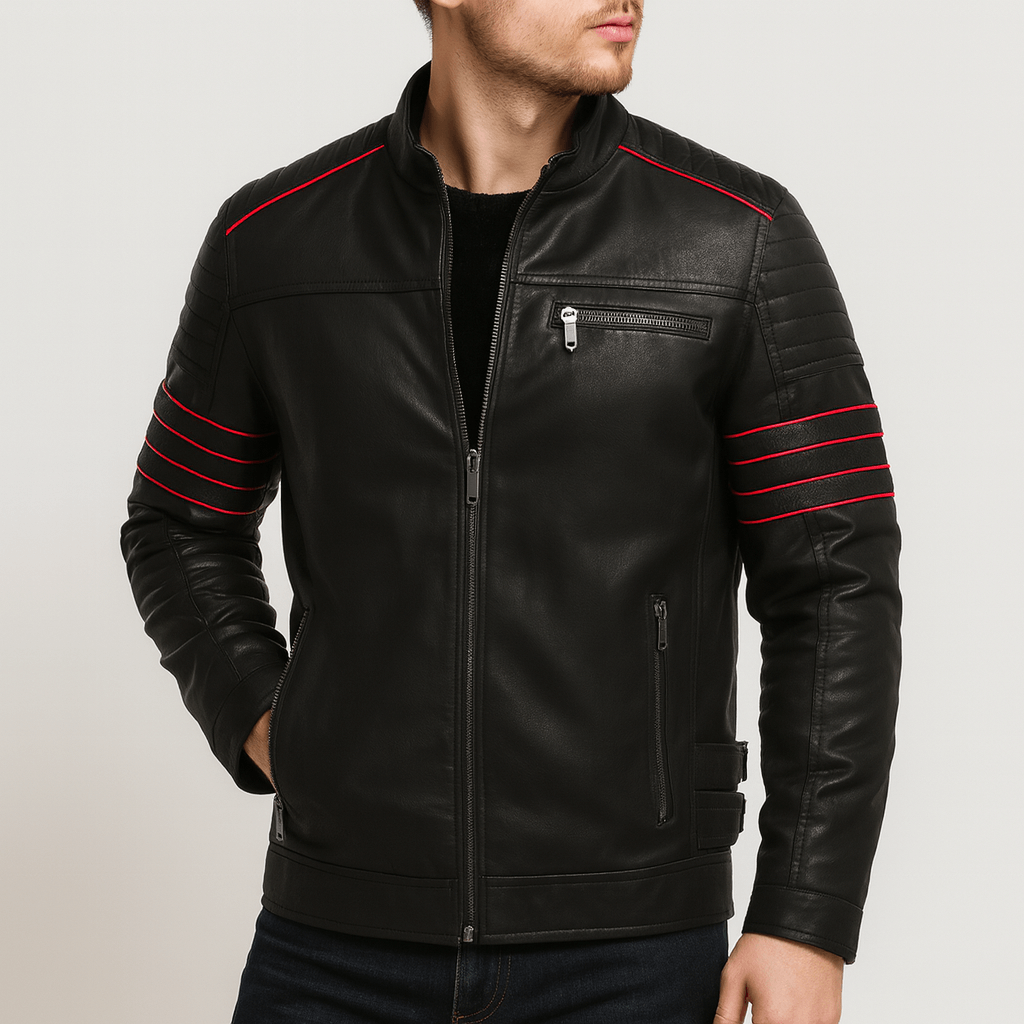 Soviska | Skórzana kurtka motocyklowa z ciepłą podszewką