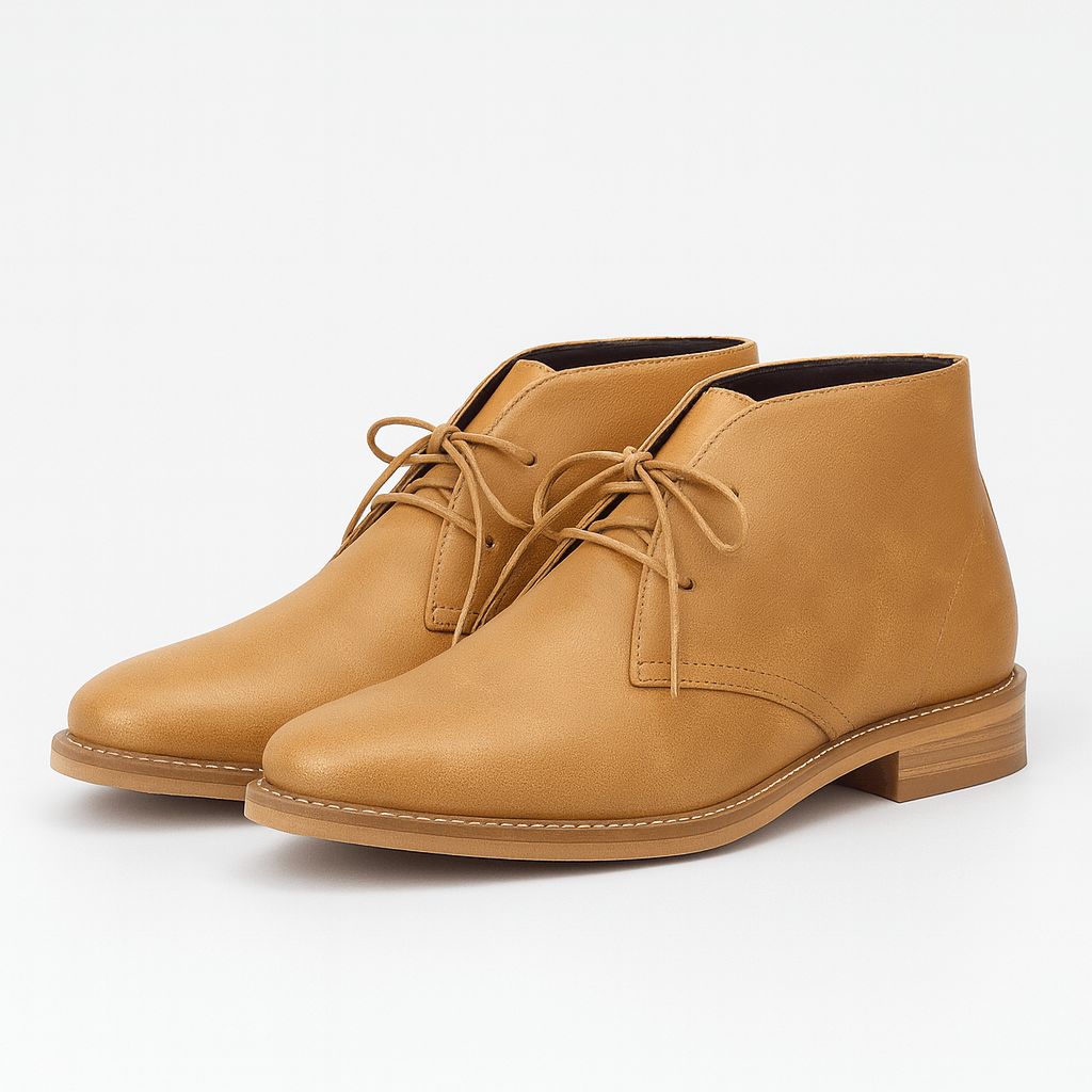 Soviska | Skórzane botki pustynne z gumową podeszwą