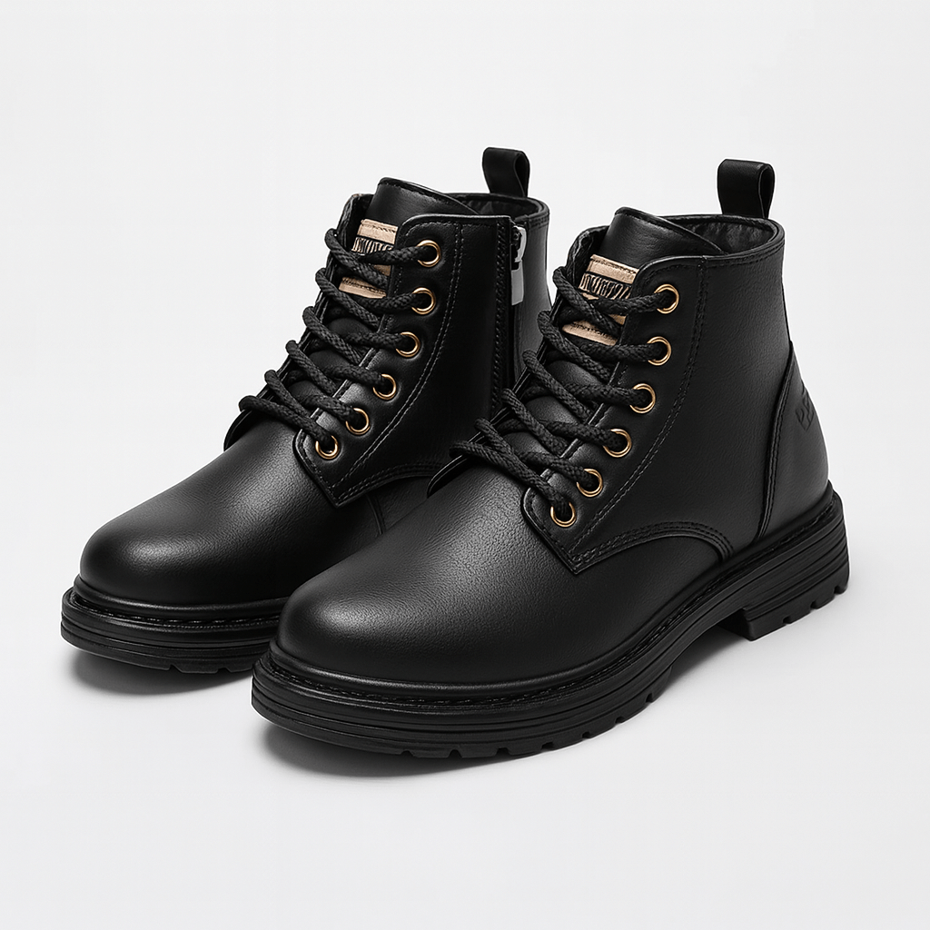 Soviska | Skórzane buty za kostkę z zamkiem