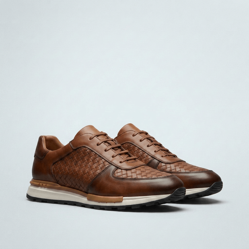 Soviska | Skórzane sneakersy plecione