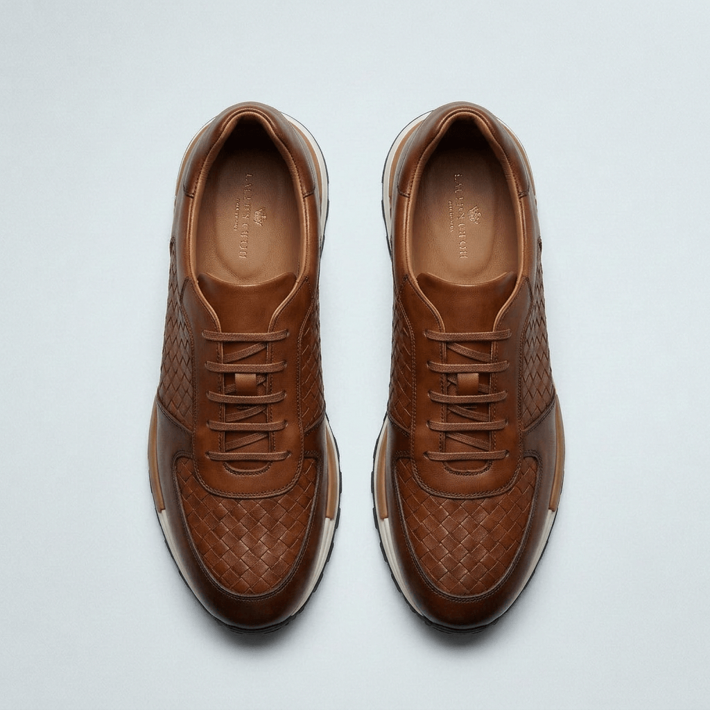 Soviska | Skórzane sneakersy plecione