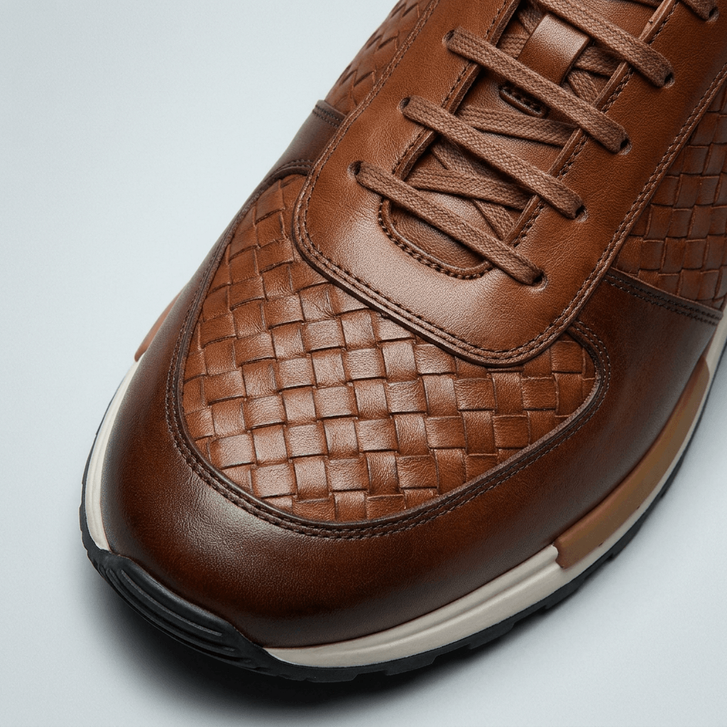 Soviska | Skórzane sneakersy plecione