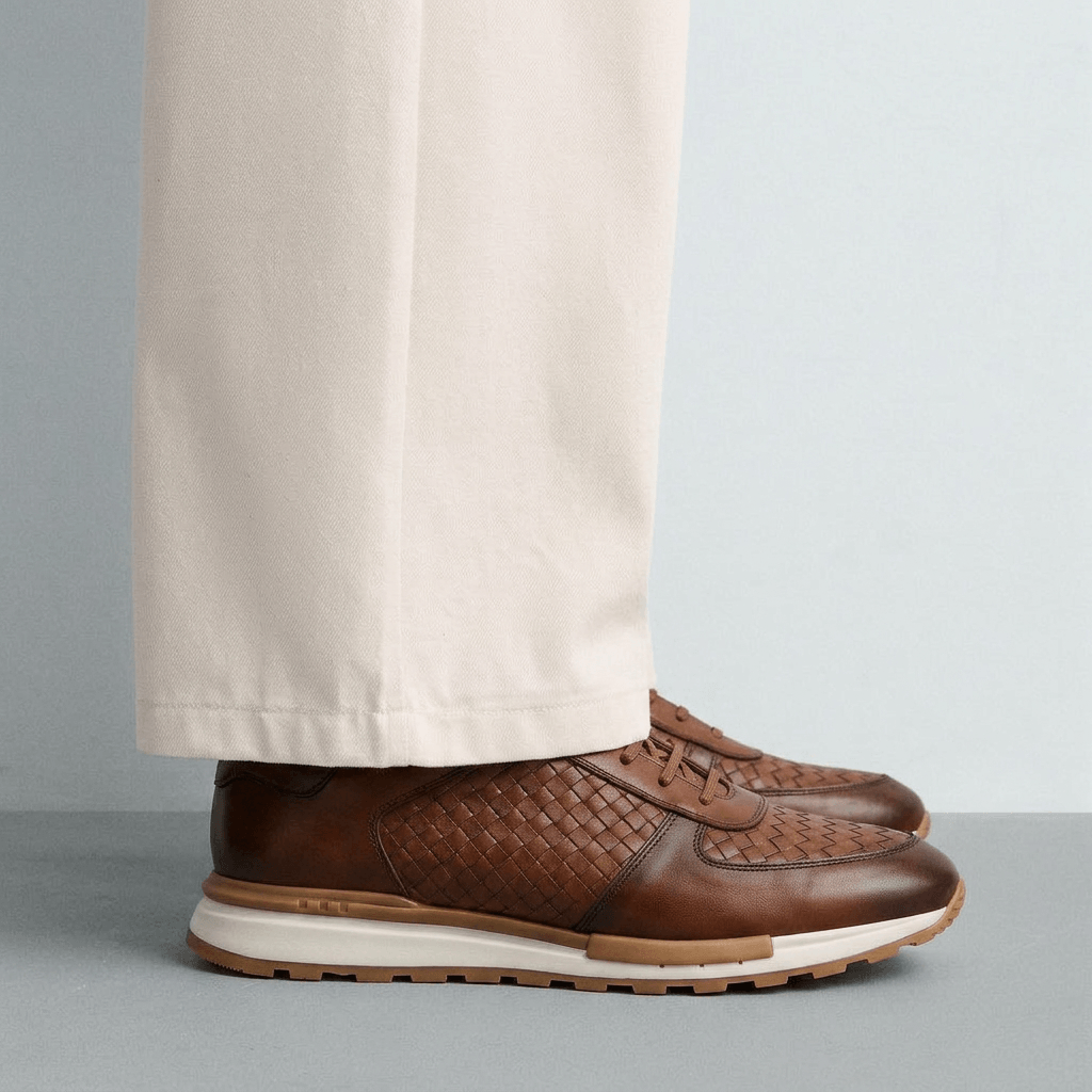 Soviska | Skórzane sneakersy plecione