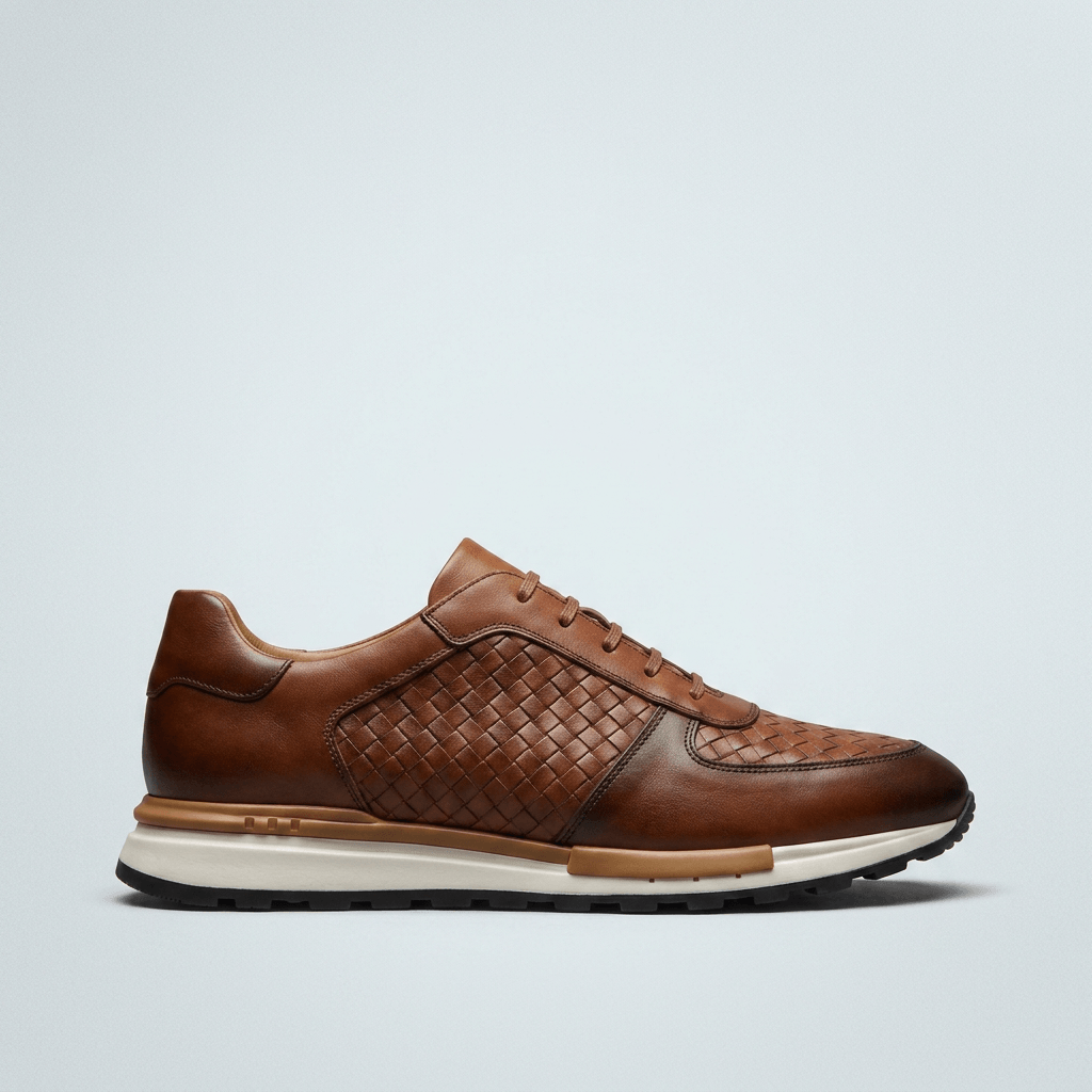 Soviska | Skórzane sneakersy plecione