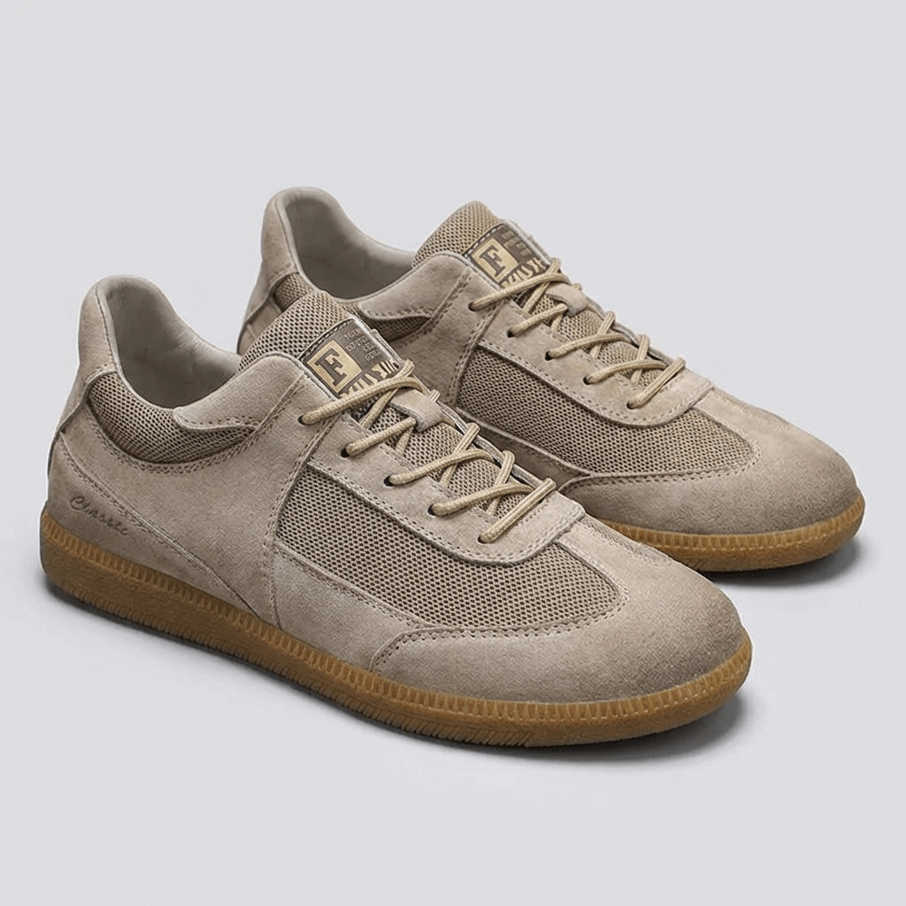 Soviska | Skórzane tenisówki z antypoślizgową podeszwą