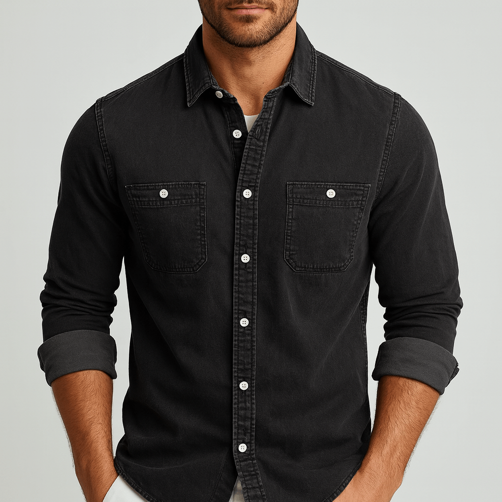 Soviska | Slim fit ekologiczna dżinsowa koszula