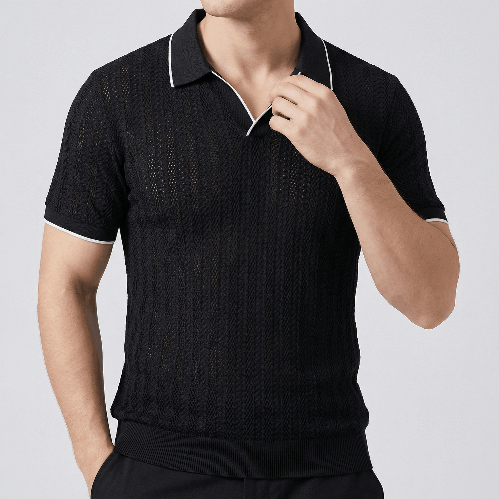 Soviska | Stylowa, przewiewna, dzianinowa koszulka polo