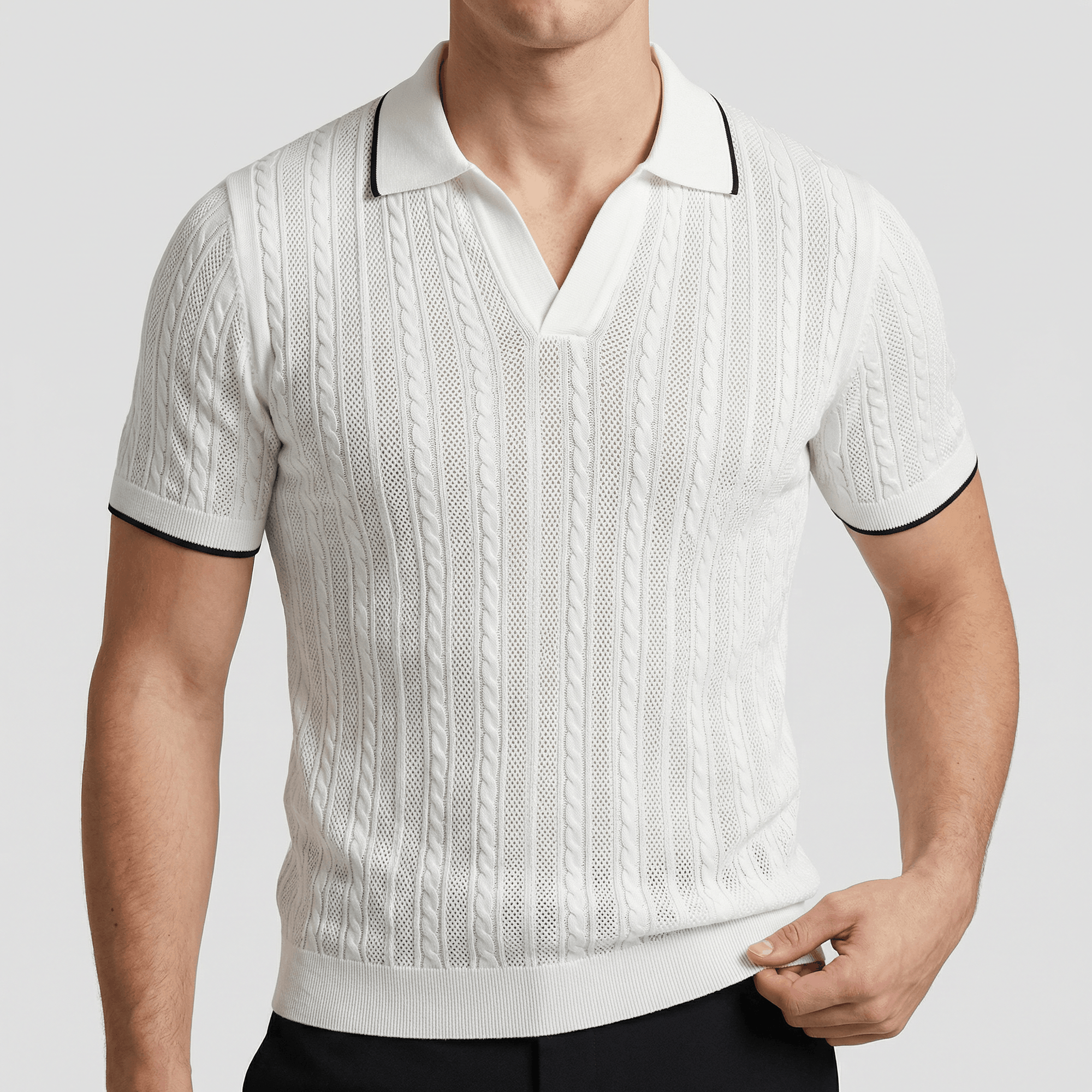 Soviska | Stylowa, przewiewna, dzianinowa koszulka polo