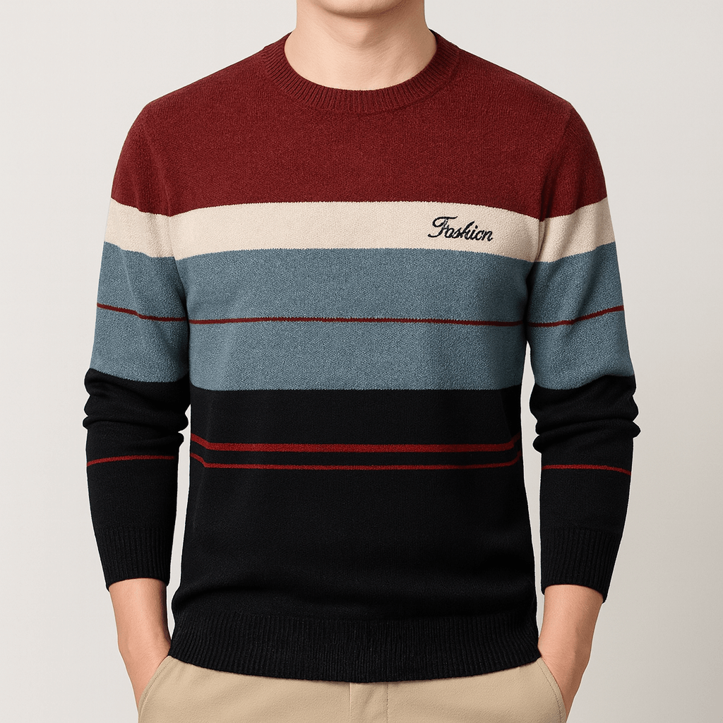 Soviska | Stylowy sweter w paski z okrągłym dekoltem