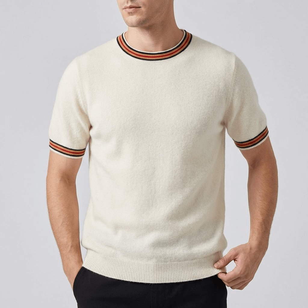 Soviska | Sweter z krótkimi rękawami z detalami w paski