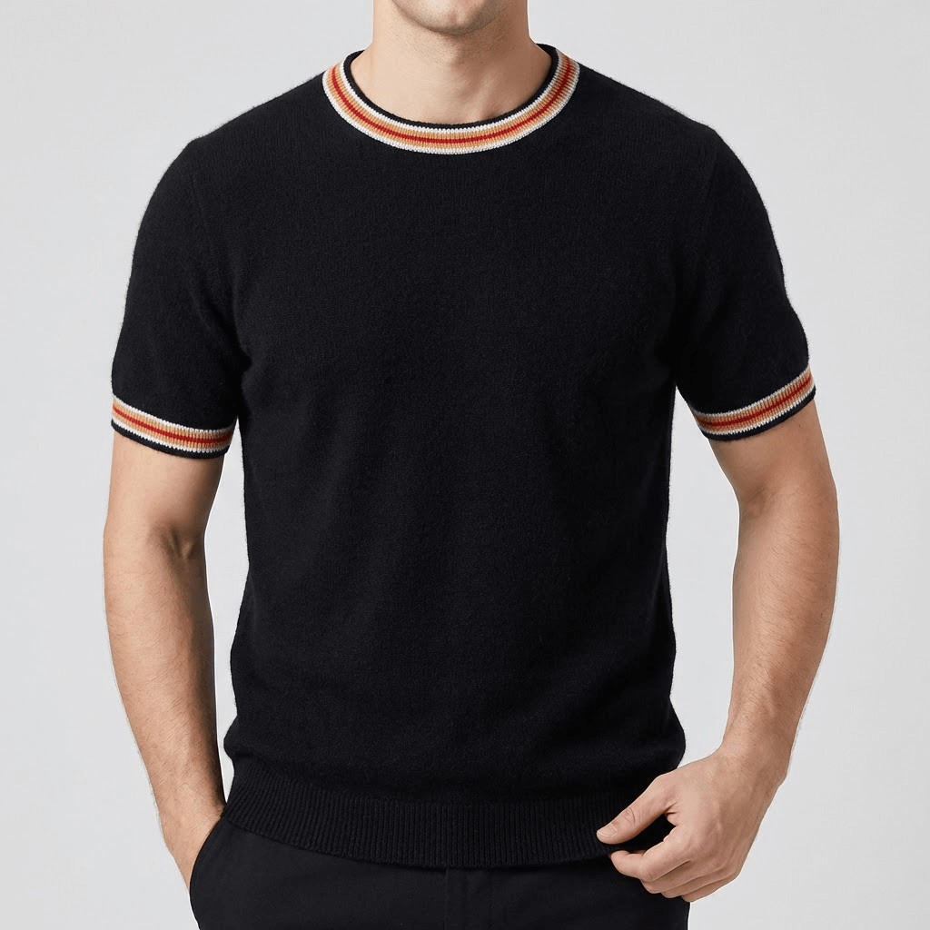 Soviska | Sweter z krótkimi rękawami z detalami w paski