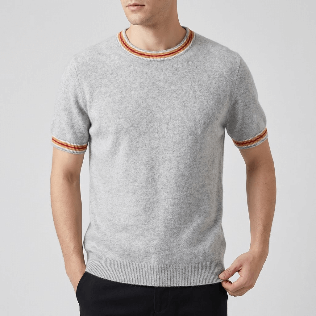 Soviska | Sweter z krótkimi rękawami z detalami w paski