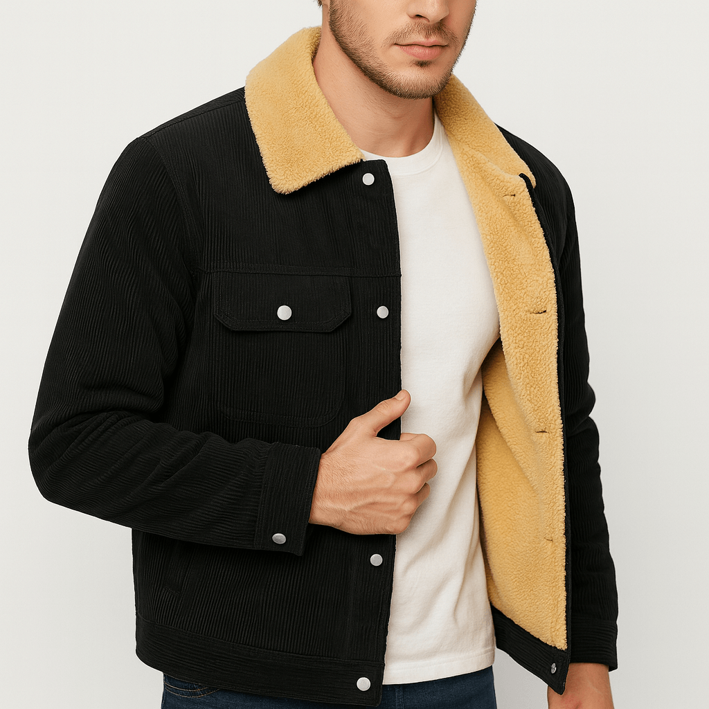 Soviska | Sztruksowa kurtka zimowa z polarem