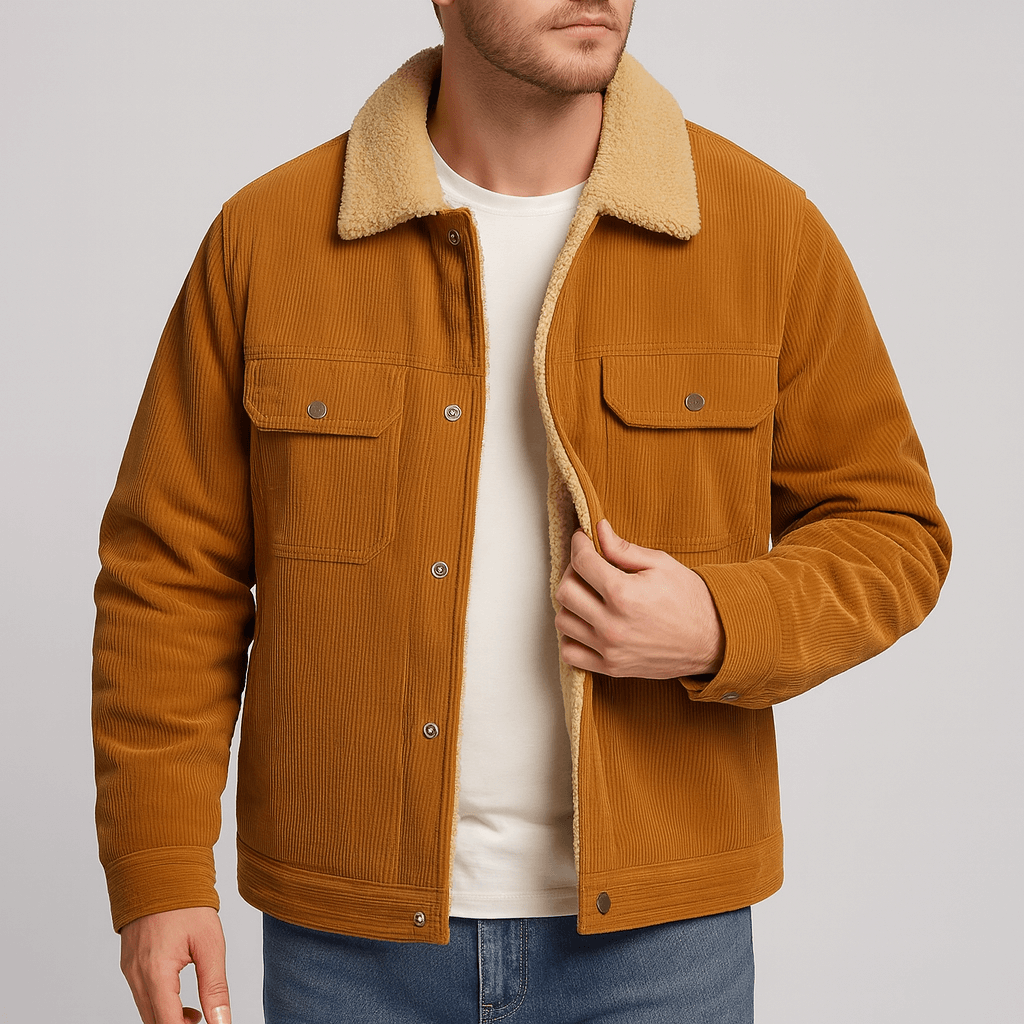 Soviska | Sztruksowa kurtka zimowa z polarem