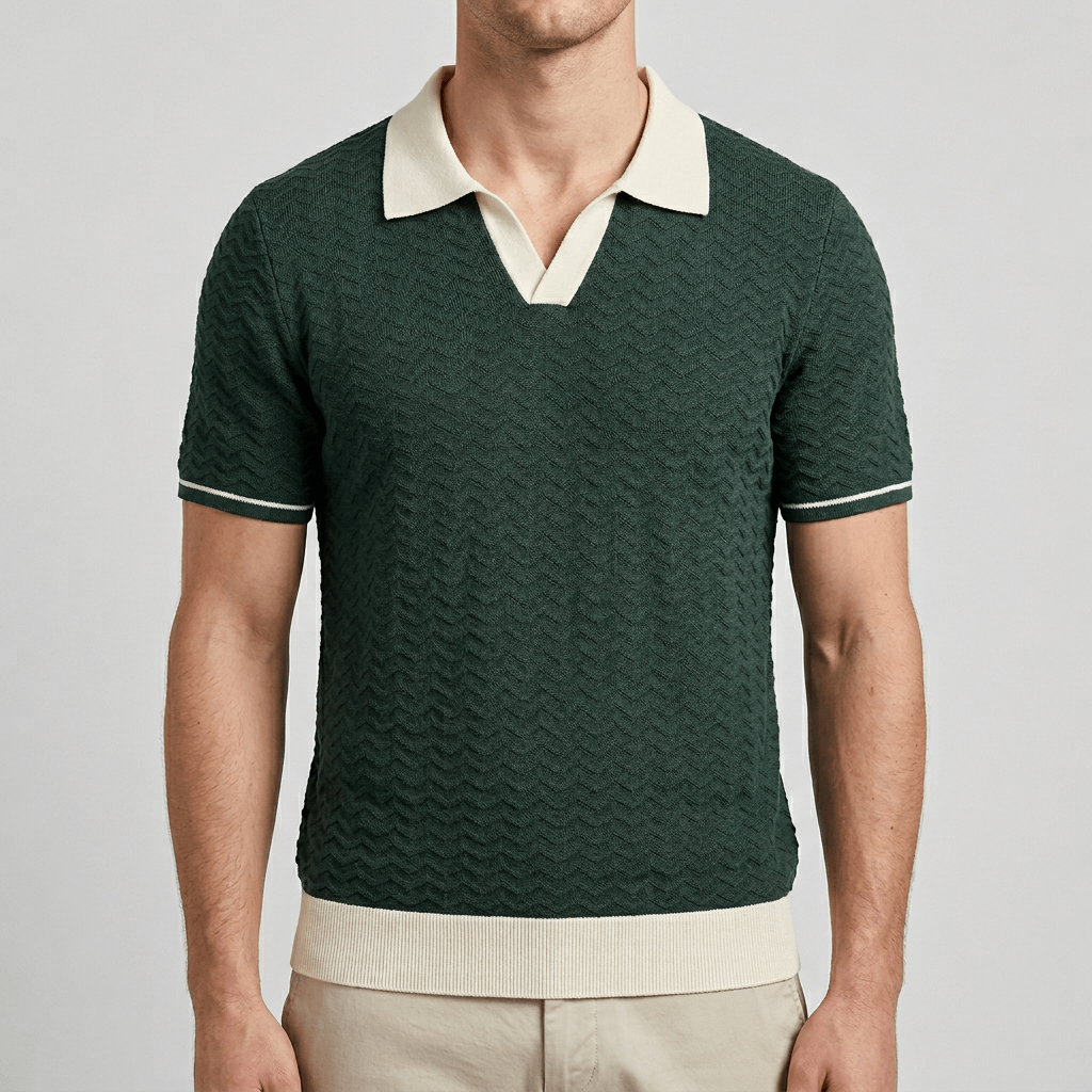 Soviska | Teksturowana koszulka polo z oddychającego materiału