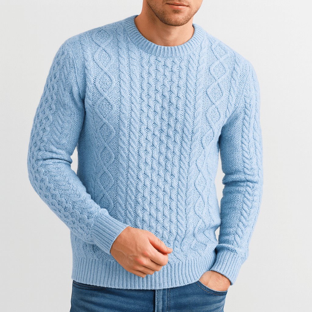 Soviska | Warkoczowy sweter pulowerowy z prążkowanym wykończeniem