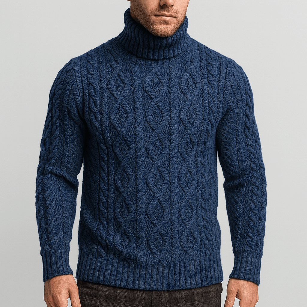 Soviska | Warkoczowy sweter z szalowym kołnierzem