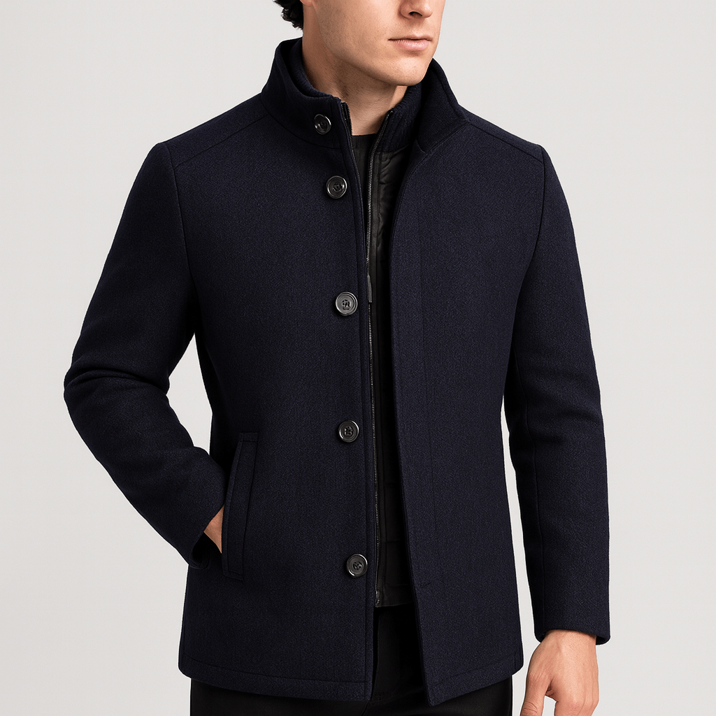 Soviska | Wełniany płaszcz zimowy z pikowaną podszewką