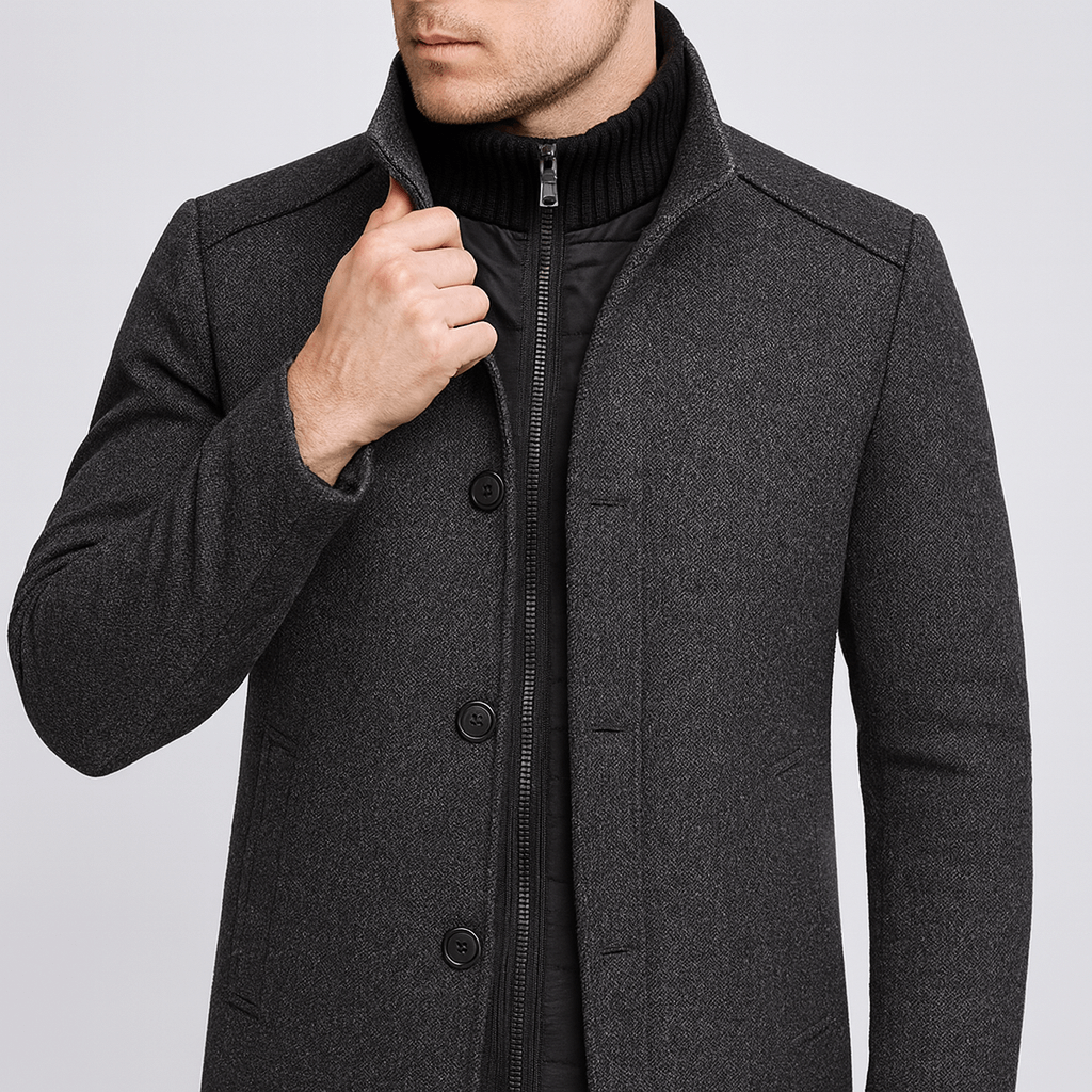 Soviska | Wełniany płaszcz zimowy z pikowaną podszewką